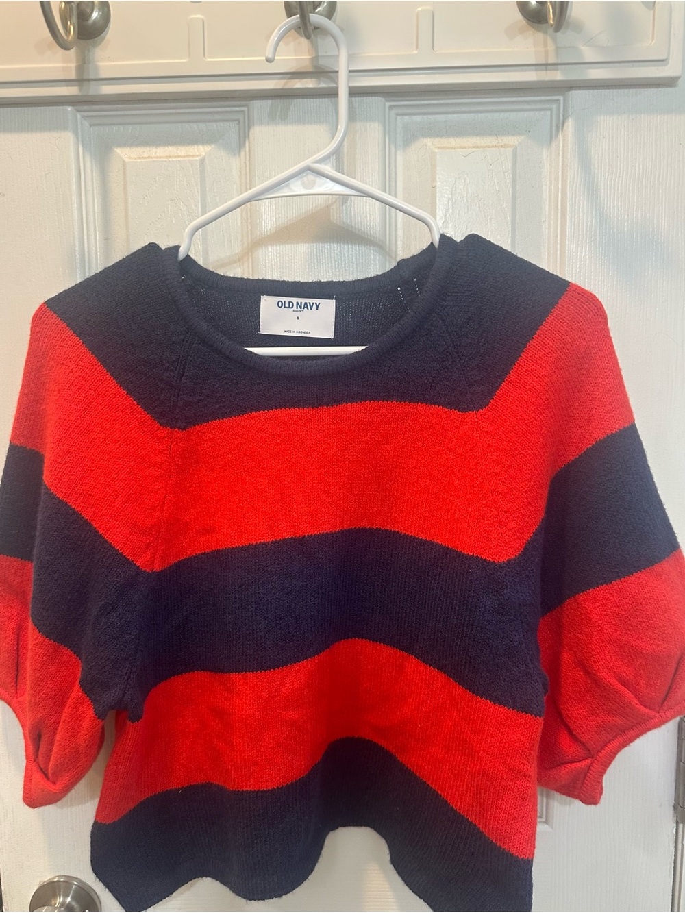 Old Navy Red Navy Stripe Knit Sweater NWOT Size Small